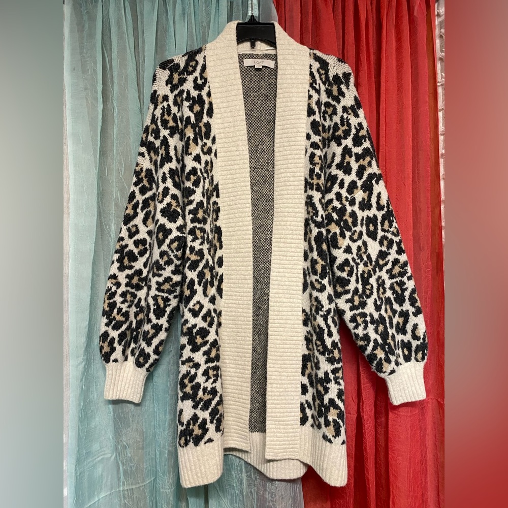 LOFT leopard print sweater size large